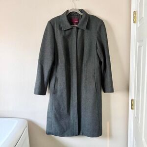 Charcoal Gray‎ Longline Coat Wool Blend XL Minimal